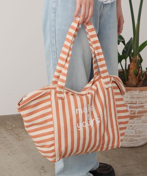 ROOPTOKYO(ループトウキョウ)の「Marine style striped tote bag / マリンテイストストライプトートバッグ(トートバッグ・レディース・オレンジ/ベージュ・FREE)」の20枚目の写真