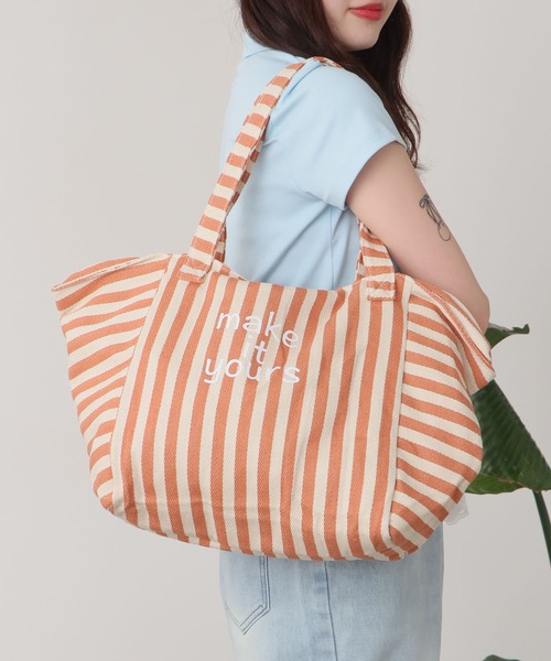 ROOPTOKYO(ループトウキョウ)の「Marine style striped tote bag / マリンテイストストライプトートバッグ(トートバッグ・レディース・オレンジ/ベージュ・FREE)」の19枚目の写真