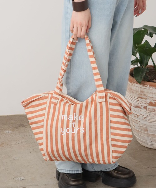 ROOPTOKYO(ループトウキョウ)の「Marine style striped tote bag / マリンテイストストライプトートバッグ(トートバッグ・レディース・オレンジ/ベージュ・FREE)」の21枚目の写真