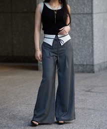 SOLA（ソラ）の「ウエスト折り返しストライプパンツ／Waist Folded Stripe Pants（その他パンツ）」
