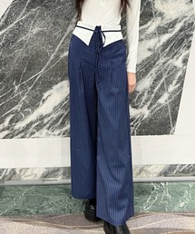 SOLA（ソラ）の「ウエスト折り返しストライプパンツ／Waist Folded Stripe Pants（その他パンツ）」