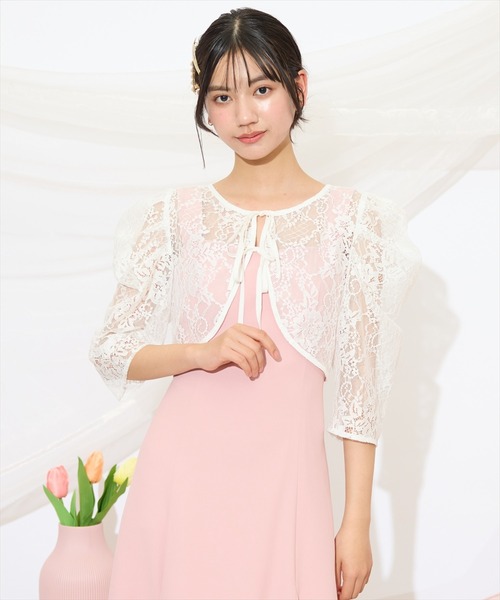 WILLSELECTION（ウィルセレクション）の「2WAYレースボレロ（その他トップス・レディース・ベージュ/オフホワイト/ブラック・FREE）」の2枚目の写真