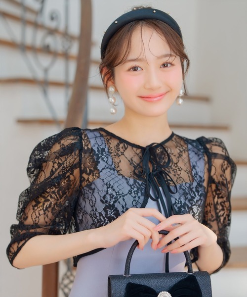 WILLSELECTION（ウィルセレクション）の「2WAYレースボレロ（その他トップス・レディース・ベージュ/オフホワイト/ブラック・FREE）」の3枚目の写真