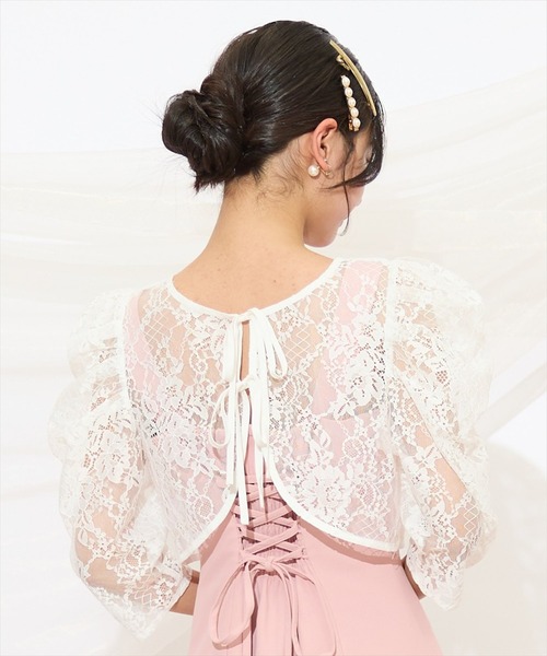 WILLSELECTION（ウィルセレクション）の「2WAYレースボレロ（その他トップス・レディース・ベージュ/オフホワイト/ブラック・FREE）」の6枚目の写真