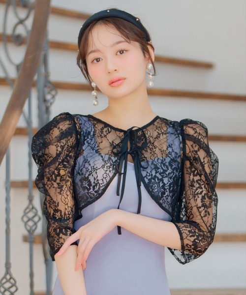 WILLSELECTION（ウィルセレクション）の「2WAYレースボレロ（その他トップス・レディース・ベージュ/オフホワイト/ブラック・FREE）」の4枚目の写真