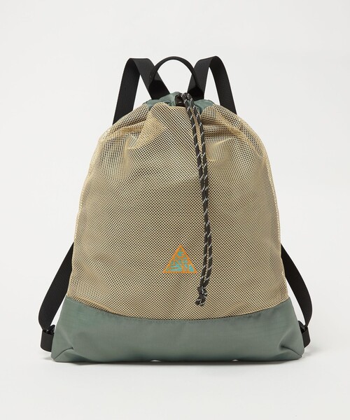 green label relaxing(グリーンレーベルリラクシング)の「GLR メッシュ ナップサック / キッズ(バックパック/リュック・キッズ・ブラック/グレー・FREE)」の2枚目の写真