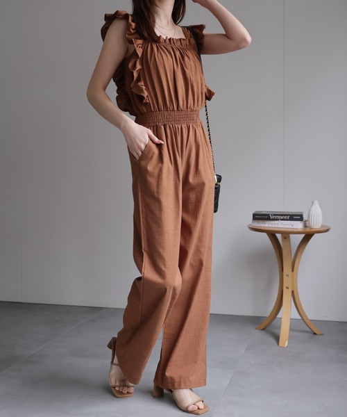 フリルオールインワン（つなぎ/オールインワン）｜sakishimatokyo