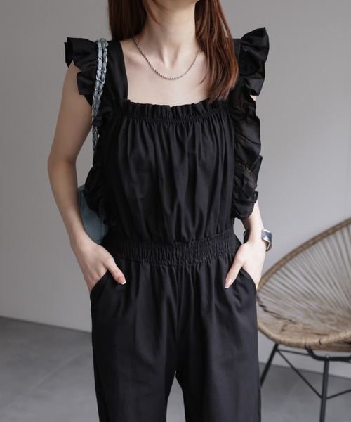 フリルオールインワン（つなぎ/オールインワン）｜sakishimatokyo