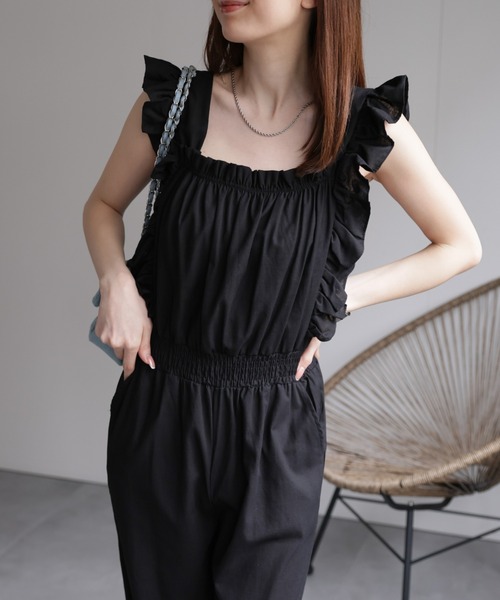 フリルオールインワン（つなぎ/オールインワン）｜sakishimatokyo