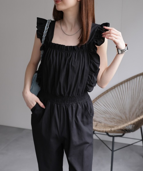 フリルオールインワン（つなぎ/オールインワン）｜sakishimatokyo