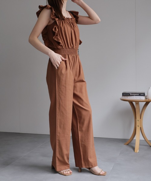 フリルオールインワン（つなぎ/オールインワン）｜sakishimatokyo