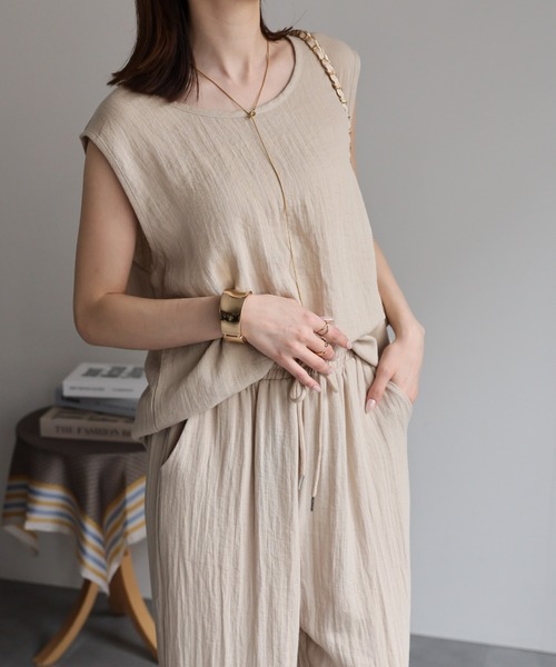 セール】〈3点セット〉リネンライクセットアップ（セットアップ