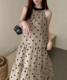 YUGA_YGMC Halter neck polka dot dress