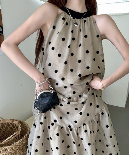FREE STYLISTS(フリー スタイリスト)の「YUGA_YGMC Halter neck polka dot dress(ワンピース・レディース・ベージュ・FREE)」の15枚目の写真