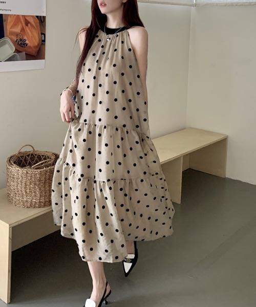 FREE STYLISTS(フリー スタイリスト)の「YUGA_YGMC Halter neck polka dot dress(ワンピース・レディース・ベージュ・FREE)」の13枚目の写真