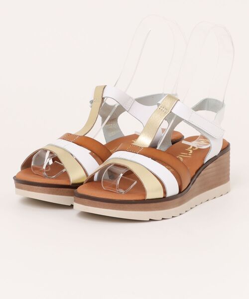 inter-chaussures(インターショシュール)の「【Marila】カラーコンビウエッジヒールサンダル(E52112)(サンダル・レディース・ホワイト/ベージュ・36/38/39/37/35)」の8枚目の写真