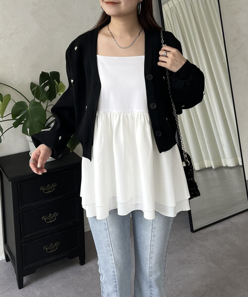 prose verse（プロズヴェール）の「レイヤードインナーキャミソール（キャミソール・レディース・ホワイト系その他/ホワイト系その他2/ホワイト系その他3・LARGE/MEDIUM）」の15枚目の写真