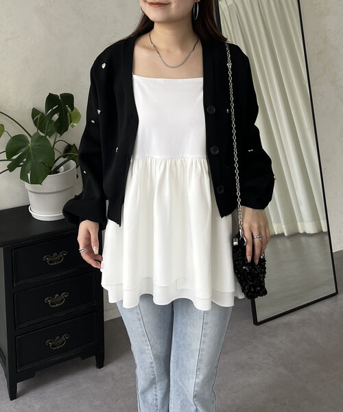 prose verse（プロズヴェール）の「レイヤードインナーキャミソール（キャミソール・レディース・ホワイト系その他/ホワイト系その他2/ホワイト系その他3・LARGE/MEDIUM）」の17枚目の写真