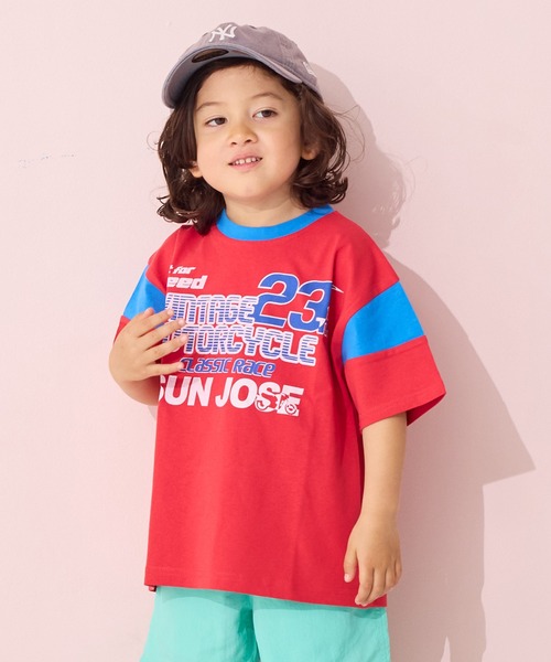 Life Support Products（ライフサポートプロダクツ）の「スポーツプリントワイドTシャツ（Tシャツ/カットソー・キッズ・オフホワイト/グレー/ブルー/アイボリー/ブラック/パープル/チャコール/レッド・80/90/95/100/110/120/130/140/150）」の8枚目の写真