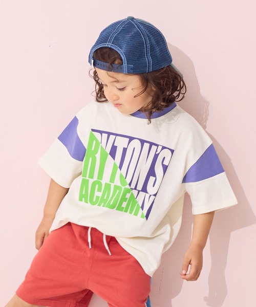 Life Support Products（ライフサポートプロダクツ）の「スポーツプリントワイドTシャツ（Tシャツ/カットソー・キッズ・オフホワイト/グレー/ブルー/アイボリー/ブラック/パープル/チャコール/レッド・80/90/95/100/110/120/130/140/150）」の2枚目の写真