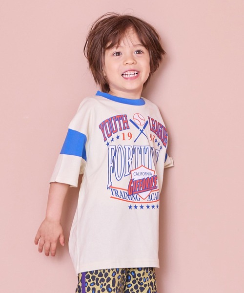 Life Support Products（ライフサポートプロダクツ）の「スポーツプリントワイドTシャツ（Tシャツ/カットソー・キッズ・オフホワイト/グレー/ブルー/アイボリー/ブラック/パープル/チャコール/レッド・80/90/95/100/110/120/130/140/150）」の3枚目の写真