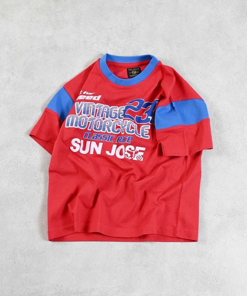 Life Support Products（ライフサポートプロダクツ）の「スポーツプリントワイドTシャツ（Tシャツ/カットソー・キッズ・オフホワイト/グレー/ブルー/アイボリー/ブラック/パープル/チャコール/レッド・80/90/95/100/110/120/130/140/150）」の15枚目の写真