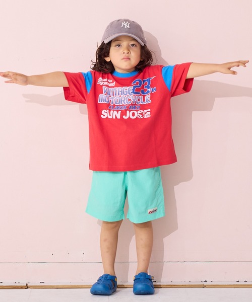 Life Support Products（ライフサポートプロダクツ）の「スポーツプリントワイドTシャツ（Tシャツ/カットソー・キッズ・オフホワイト/グレー/ブルー/アイボリー/ブラック/パープル/チャコール/レッド・80/90/95/100/110/120/130/140/150）」の18枚目の写真