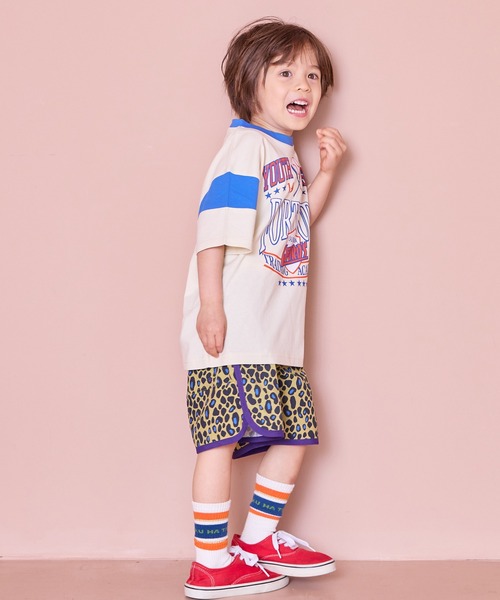 Life Support Products（ライフサポートプロダクツ）の「スポーツプリントワイドTシャツ（Tシャツ/カットソー・キッズ・オフホワイト/グレー/ブルー/アイボリー/ブラック/パープル/チャコール/レッド・80/90/95/100/110/120/130/140/150）」の9枚目の写真