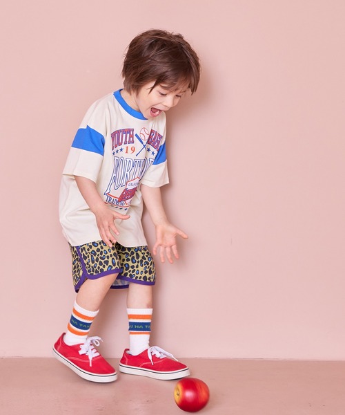 Life Support Products（ライフサポートプロダクツ）の「スポーツプリントワイドTシャツ（Tシャツ/カットソー・キッズ・オフホワイト/グレー/ブルー/アイボリー/ブラック/パープル/チャコール/レッド・80/90/95/100/110/120/130/140/150）」の10枚目の写真