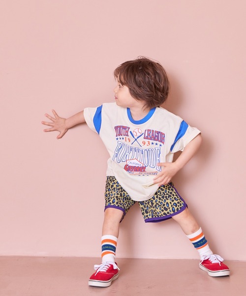 Life Support Products（ライフサポートプロダクツ）の「スポーツプリントワイドTシャツ（Tシャツ/カットソー・キッズ・オフホワイト/グレー/ブルー/アイボリー/ブラック/パープル/チャコール/レッド・80/90/95/100/110/120/130/140/150）」の11枚目の写真