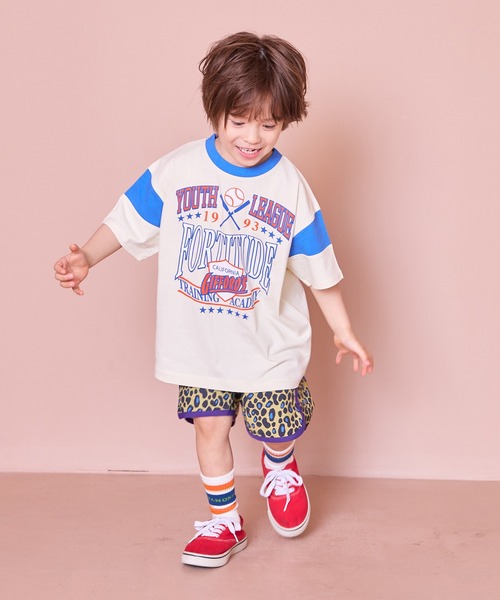 Life Support Products（ライフサポートプロダクツ）の「スポーツプリントワイドTシャツ（Tシャツ/カットソー・キッズ・オフホワイト/グレー/ブルー/アイボリー/ブラック/パープル/チャコール/レッド・80/90/95/100/110/120/130/140/150）」の13枚目の写真