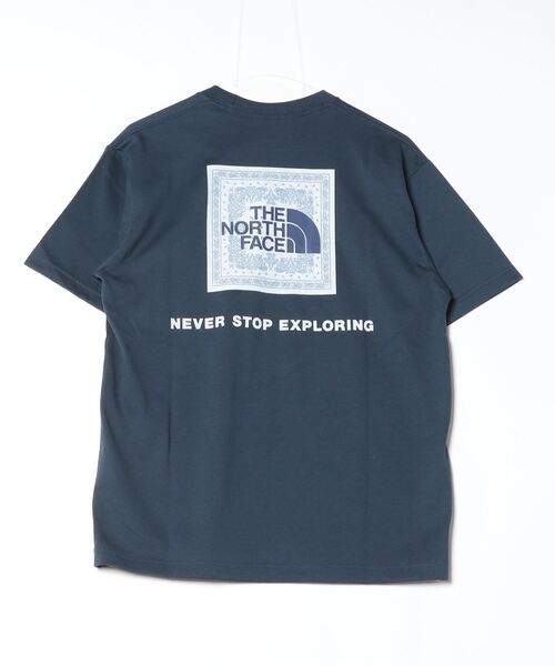 THE NORTH FACE(ザノースフェイス)の「ザ ノース フェイス THE NORTH FACE S/S Bandana Square Logo Tee_ショートスリーブバンダナスクエアロゴティー(Tシャツ/カットソー・メンズ・グレー/ネイビー/ホワイト×ブラック/ブラック×グレー・L/LL/S/M)」の5枚目の写真