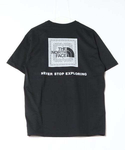 THE NORTH FACE(ザノースフェイス)の「ザ ノース フェイス THE NORTH FACE S/S Bandana Square Logo Tee_ショートスリーブバンダナスクエアロゴティー(Tシャツ/カットソー・メンズ・グレー/ネイビー/ホワイト×ブラック/ブラック×グレー・L/LL/S/M)」の6枚目の写真