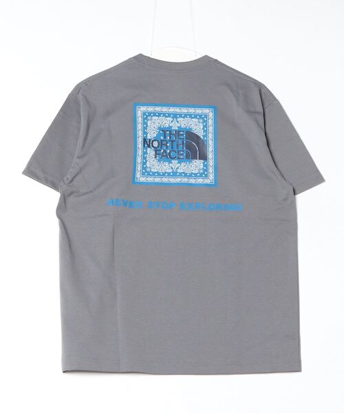 THE NORTH FACE(ザノースフェイス)の「ザ ノース フェイス THE NORTH FACE S/S Bandana Square Logo Tee_ショートスリーブバンダナスクエアロゴティー(Tシャツ/カットソー・メンズ・グレー/ネイビー/ホワイト×ブラック/ブラック×グレー・L/LL/S/M)」の8枚目の写真