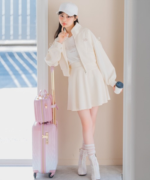 WILLSELECTION（ウィルセレクション）の「ロゴ刺繍リボントラックジャケット（パーカー・レディース・オフホワイト/ネイビー/ブラック/ピンク・FREE）」の8枚目の写真