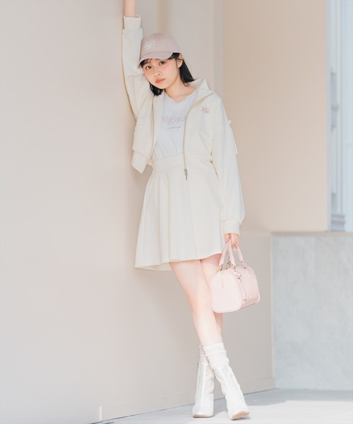 WILLSELECTION（ウィルセレクション）の「ロゴ刺繍リボントラックジャケット（パーカー・レディース・オフホワイト/ネイビー/ブラック/ピンク・FREE）」の7枚目の写真