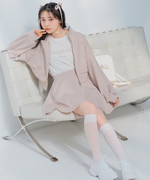 WILLSELECTION（ウィルセレクション）の「ロゴ刺繍リボントラックジャケット（パーカー・レディース・オフホワイト/ネイビー/ブラック/ピンク・FREE）」の10枚目の写真