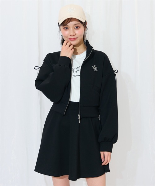 WILLSELECTION（ウィルセレクション）の「ロゴ刺繍リボントラックジャケット（パーカー・レディース・オフホワイト/ネイビー/ブラック/ピンク・FREE）」の18枚目の写真