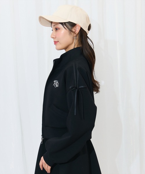 WILLSELECTION（ウィルセレクション）の「ロゴ刺繍リボントラックジャケット（パーカー・レディース・オフホワイト/ネイビー/ブラック/ピンク・FREE）」の17枚目の写真