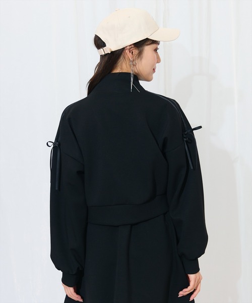 WILLSELECTION（ウィルセレクション）の「ロゴ刺繍リボントラックジャケット（パーカー・レディース・オフホワイト/ネイビー/ブラック/ピンク・FREE）」の16枚目の写真