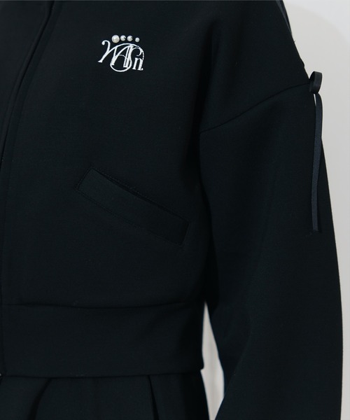 WILLSELECTION（ウィルセレクション）の「ロゴ刺繍リボントラックジャケット（パーカー・レディース・オフホワイト/ネイビー/ブラック/ピンク・FREE）」の15枚目の写真