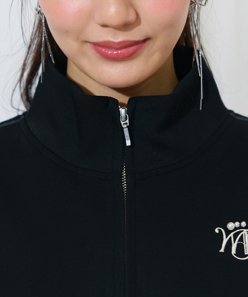 WILLSELECTION（ウィルセレクション）の「ロゴ刺繍リボントラックジャケット（パーカー・レディース・オフホワイト/ネイビー/ブラック/ピンク・FREE）」の14枚目の写真