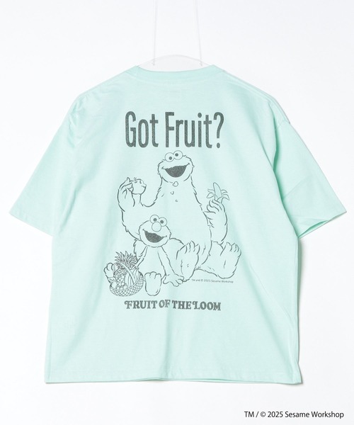 FRUIT OF THE LOOM(フルーツオブザルーム)の「【FRUIT OF THE LOOM/フルーツオブザルーム】ESAME STREET× FRUIT OF THE LOOM Illust T-Shirt E(Tシャツ/カットソー・レディース・ミント/ブラック・L/M/S)」の1枚目の写真