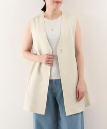MICO COULIER（ミコクリエ）の「イージーケアリネンベスト（ダウンジャケット/コート）」