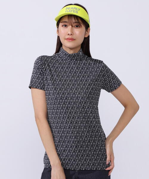 Puジャガード半袖ハイネックカットソー ＜スイッチ柄＞ | PEARLY