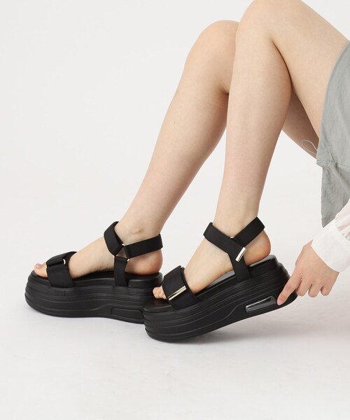 ESPERANZA（エスペランサ）の「厚底フラットスポサン（サンダル・レディース・ブラック/アイボリー・LL/S/M/L）」の2枚目の写真
