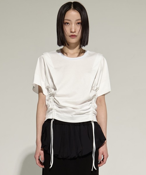 tシャツ ドローストリングTシャツ レディース STUDIOUS/ステュディオス】Multi Length Drawstring Tee/マルチ