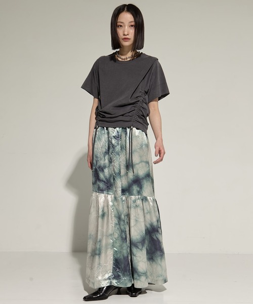 tシャツ 「STUDIOUS/ステュディオス」Multi Length Drawstring Tee/マルチレングスドローストリングTシャツ レディー STUDIOUS/ステュディオス】Multi Length Drawstring Tee/マルチ