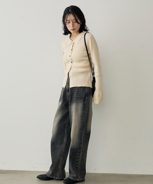 attiree(アティレー)の「【S/M/Lサイズ展開】【Blackブリーチ加工】ハイウエストブラックデニム(デニムパンツ・レディース・ブラック・SMALL/MEDIUM/LARGE)」の20枚目の写真