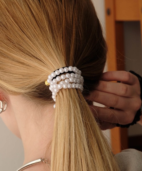 ヘアアクセサリー y セール】パールワイヤーポニー（その他ヘアアクセサリー）｜ANOH